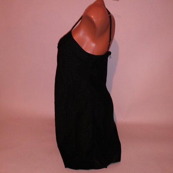 Edgemont Lingerie Chemise Slip Medium Black Leopard Sleeveless Sleepwear Preowne - Picture 7 of 11